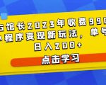 D1G馆长2023年收费990的抖音小程序变现新玩法，单号轻松日入200+-88共享