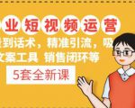 5套·美业短视频运营课从场景到话术·精准引流·吸金文案工具·销售闭环等-88共享