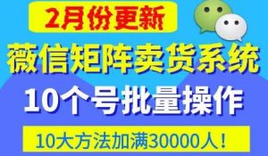 微信矩阵卖货系统,多线程批量养10个微信号,10种加粉落地方法,快速加满3W人卖货!-88共享