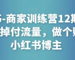 小红书-商家训练营12期：让商家丢掉付流量，做个赚钱的小红书博主-88共享