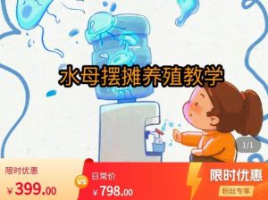 水母摆摊教学,包括摆摊技术、养殖技术、拿货渠道、抖音运营等-88共享
