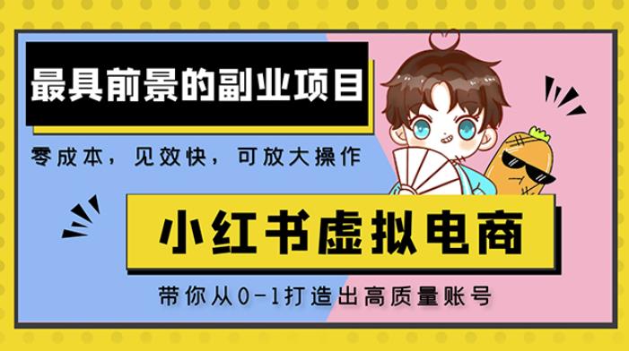 小红书蓝海大市场虚拟电商项目，手把手带你打造出日赚2000+高质量红薯账号-88共享