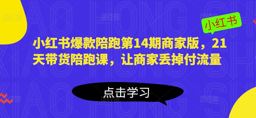 小红书爆款陪跑第14期商家版，21天带货陪跑课，让商家丢掉付流量-88共享