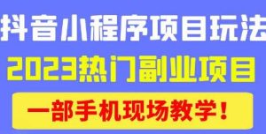 抖音小程序9.0新技巧,2023热门副业项目,动动手指轻松变现-88共享
