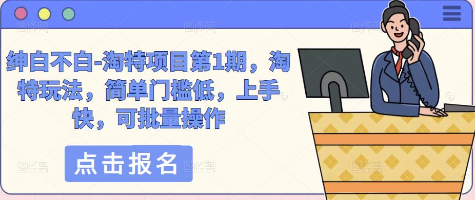 绅白不白-淘特项目第1期，淘特玩法，简单门槛低，上手快，可批量操作-88共享