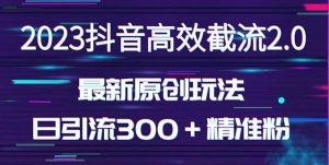 日引300＋创业粉，独家抖音高效截流2.0玩法（价值1280）-88共享