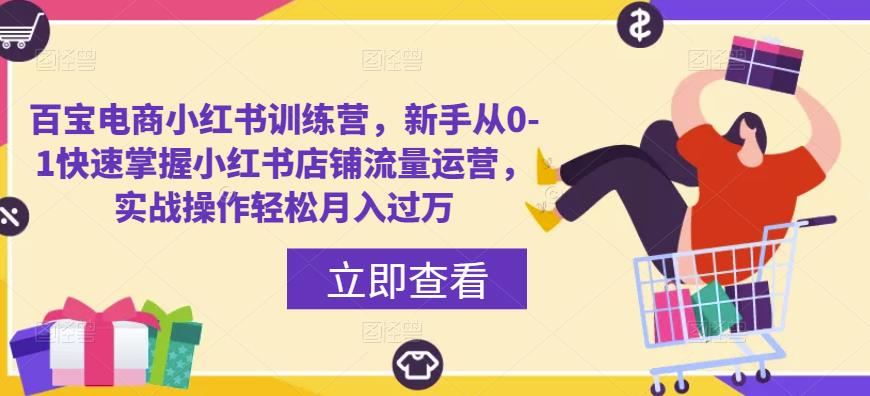 百宝电商小红书训练营，新手从0-1快速掌握小红书店铺流量运营，实战操作轻松月入过万-88共享