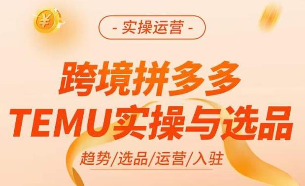跨境拼多多TEMU实操与选品，​掌握平台运营方法技巧，选品避坑12条标准，爆款的底层思路等-88共享