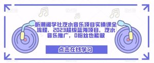听潮阁学社汽水音乐项目实操课全流程，2023超级蓝海项目，汽水音乐推广，0粉丝也能做-88共享
