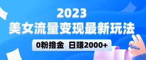 2023美女流量变现最新玩法，0粉撸金，日赚2000+，实测日引流300+-88共享