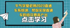 牛气学堂老衲2023直通车系统课，帮你实现直通车的低花费高产出-88共享