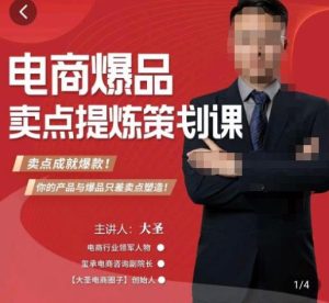 大圣·电商标品爆款卖点策划课，标品卖点成就爆款，可落地卖点提炼课-88共享
