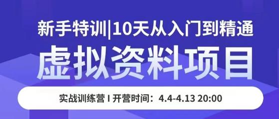 虚拟资料项目新手特训，10天从入门到精通，保姆级实操教学-88共享