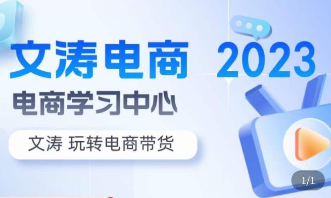 文涛电商·7天零基础自然流起号，​快速掌握店铺运营的核心玩法，突破自然展现量，玩转直播带货-88共享