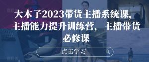 大木子2023带货主播系统课,主播能力提升训练营,主播带货必修课-88共享
