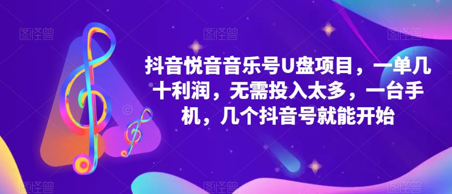 抖音音乐号U盘项目，一单几十利润，无需投入太多，一台手机，几个抖音号就能开始-88共享