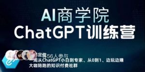 AI商学院·ChatGPT训练营，从0-1从小白到专家，边玩边赚，保姆级课程（视频+文档）-88共享