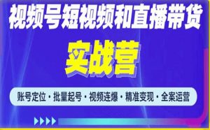 2023最新微信视频号引流和变现全套运营实战课程,小白也能玩转视频号短视频和直播运营-88共享