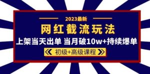 2023网红·同款截流玩法【初级+高级课程】上架当天出单当月破10w+持续爆单-88共享