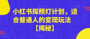 小红书探照灯计划,适合普通人的变现玩法【揭秘】-88共享