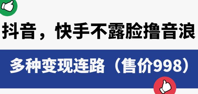 抖音快手不露脸撸音浪项目，多种变现连路（售价998）-88共享