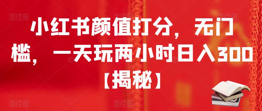小红书颜值打分，无门槛，一天玩两小时日入300+【揭秘】-88共享