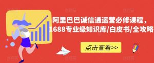 阿里巴巴诚信通运营必修课程，​1688专业级知识库/白皮书/全攻略-88共享