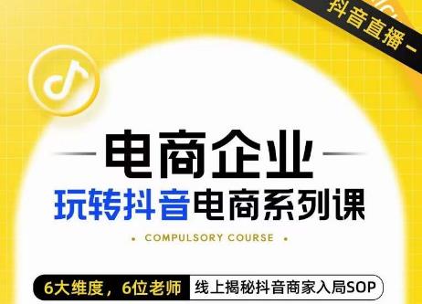 玺承·电商企业玩转抖音电商系列课，6大维度，6位老师，线上揭秘抖音商家入局SOP-88共享