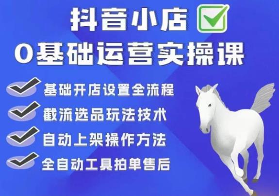白马电商·0基础抖店运营实操课，基础开店设置全流程，截流选品玩法技术-88共享