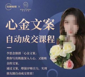心金文案自动成交课程,教你写出既能深入人心又能吸金的文案,实现朋友圈自动成交效果-88共享