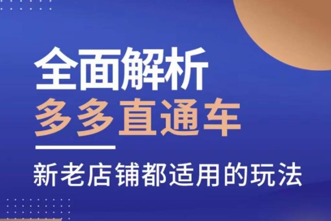 全面解析多多直通车，​新老店铺都适用的玩法-88共享