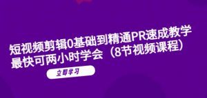 短视频剪辑0基础到精通PR速成教学：最快可两小时学会-88共享