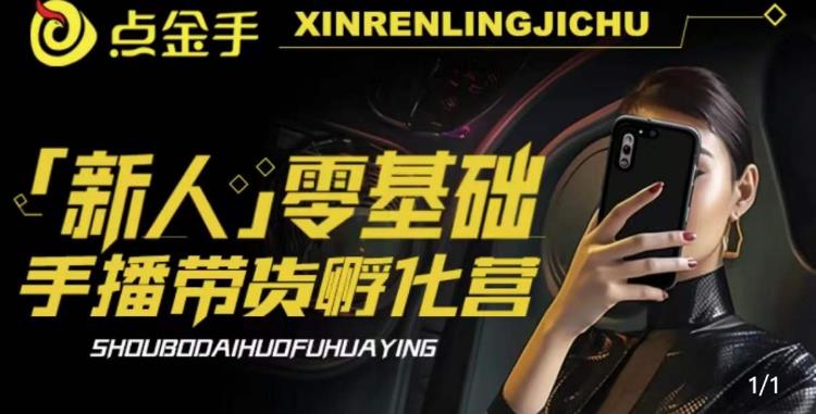 2023点金手·新人零基础手播带货孵化营：账号运营篇+主播话术篇+数据流量篇等-88共享