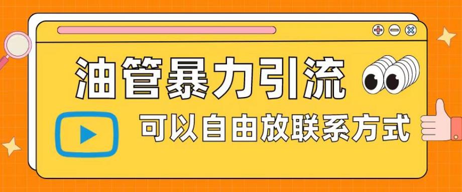 油管暴力引流，可以自由放联系方式【揭秘】-88共享
