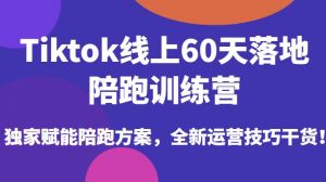 Tiktok线上60天落地陪跑训练营,独家赋能陪跑方案,全新运营技巧干货-88共享