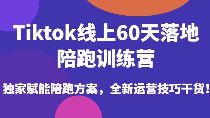 Tiktok线上60天落地陪跑训练营，独家赋能陪跑方案，全新运营技巧干货-88共享