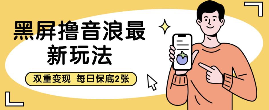 黑屏撸音浪最新玩法，双重变现，每日保底2张【揭秘】-88共享