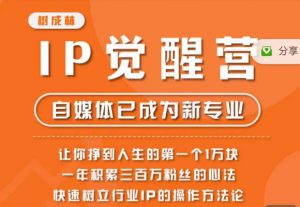 树成林·IP觉醒营,快速树立行业IP的操作方法论,让你赚到人生的第一个1万块-88共享