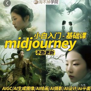 淘不掉学院·midjourney小白入门基础，​AI摄影+AI设计+AI绘画-AIGC作图-88共享