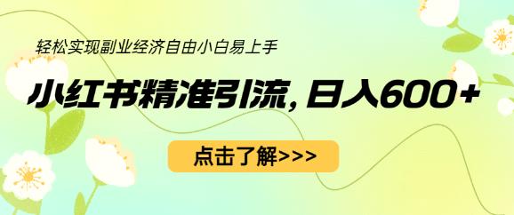 小红书精准引流，小白日入600+，轻松实现副业经济自由（教程+1153G资源）-88共享