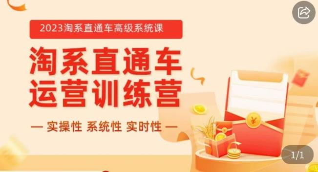 冠东·2023淘系直通车高级系统课，​实操性，系统性，实时性，直通车完整体系教学-88共享