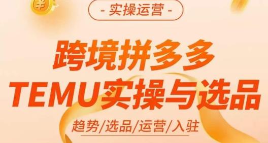 伍跃·跨境拼多多TEMU实操与选品，​趋势/选品/运营/入住（27节完整）-88共享
