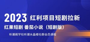 2023红利项目短剧拉新,听潮阁学社月入过万红果短剧番茄小说CPA拉新项目教程【揭秘】-88共享