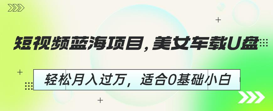 短视频蓝海项目，美女车载U盘，轻松月入过万，适合0基础小白【揭秘】-88共享