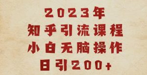 2023知乎引流课程,小白无脑操作日引200+【揭秘】-88共享