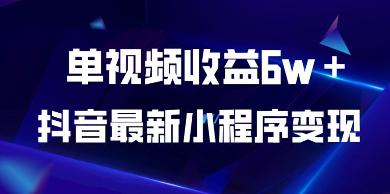 抖音最新小程序变现项目，单视频收益6w＋，小白可做【揭秘】-88共享
