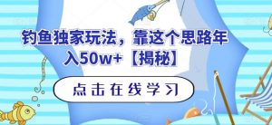 钓鱼独家玩法,靠这个思路年入50w+【揭秘】-88共享