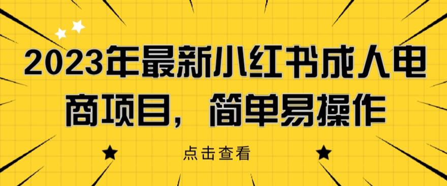 2023年最新小红书成人电商项目，简单易操作【详细教程】【揭秘】-88共享