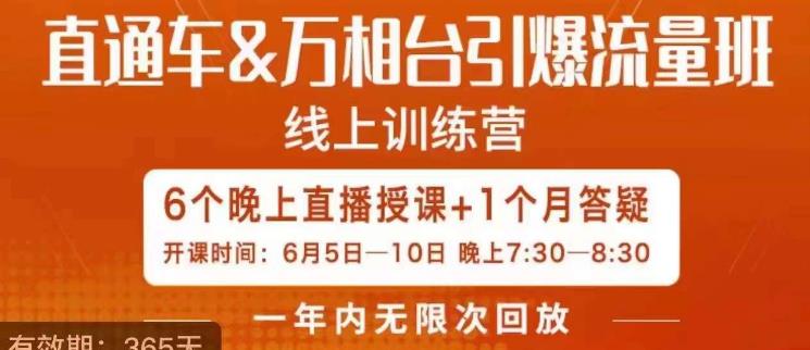 直通车&万相台引爆流量班，6天打通你开直通车·万相台的任督二脉-88共享