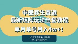 暴利赛道中医养生赛道最新矩阵玩法,单月单号月入4w+!【揭秘】-88共享
